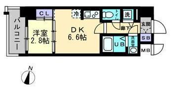 ミラージュパークフロント(1DK/7階)の間取り写真