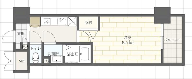 MISTRAL姫路駅前V(1K/6階)の間取り写真