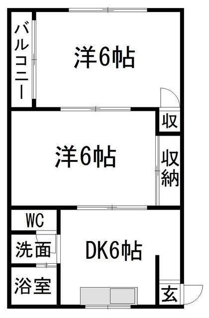 マキシム貴船(2DK/2階)の間取り写真