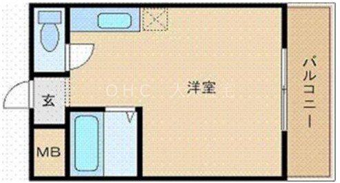 春日町西田マンション(ワンルーム/1階)の間取り写真