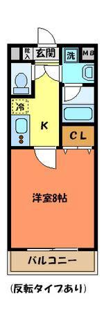 アーバンフラッツ八王子みなみ野(1K/4階)の間取り写真
