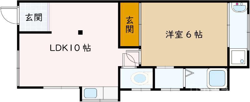 ハイツAWA(1LDK/1階)の間取り写真