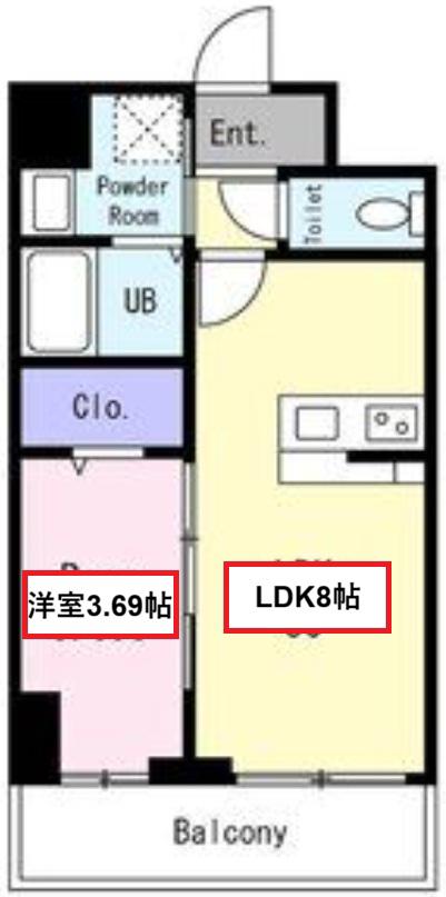 GRAN PASEO 江坂(1LDK/2階)の間取り写真