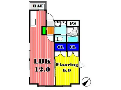 フォールズ羽根木(1LDK/3階)の間取り写真
