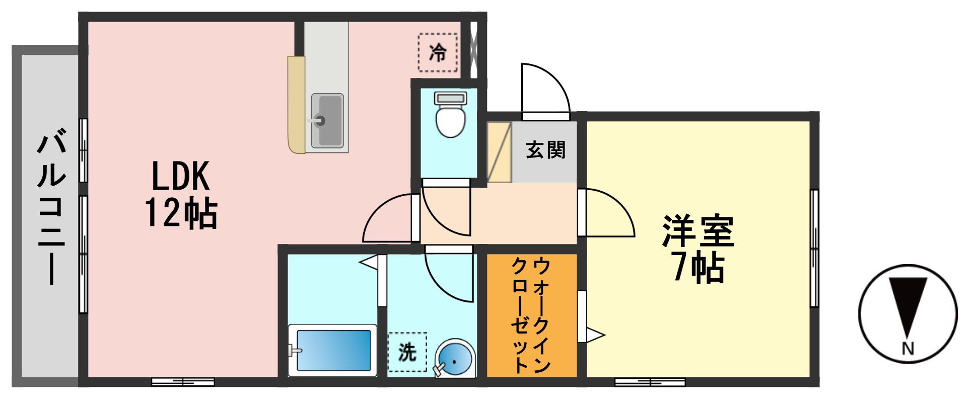 パークヒルズ(1LDK/2階)の間取り写真