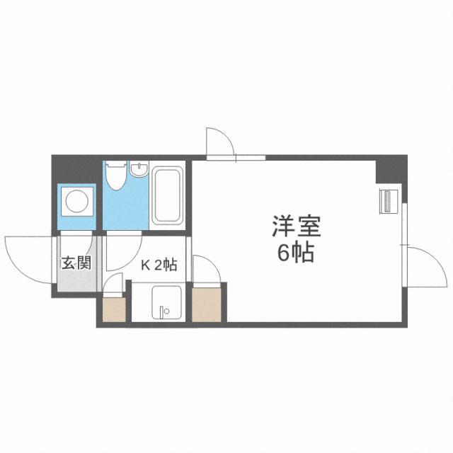 ティアラパレス北大前(1K/7階)の間取り写真
