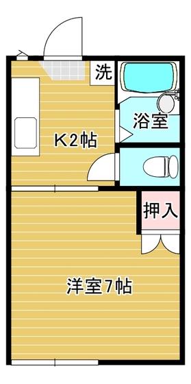 ヴェラマールII(1K/1階)の間取り写真