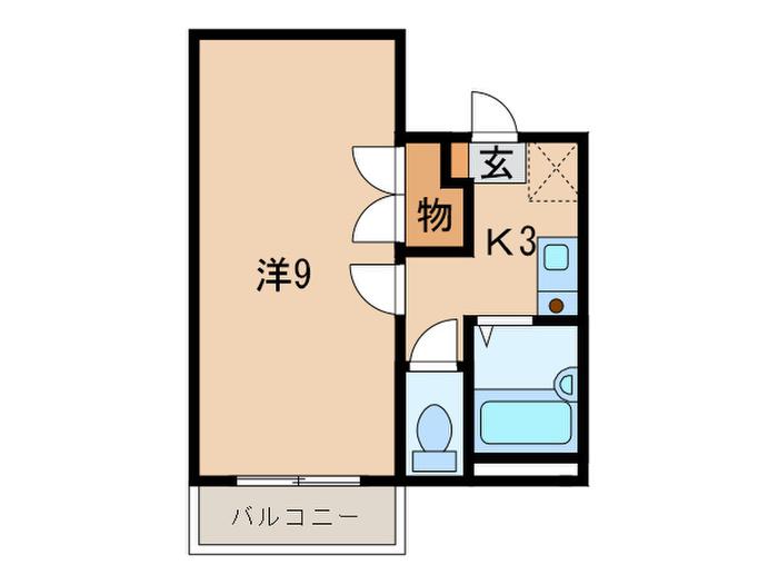 グリーンメドウ(1K/2階)の間取り写真