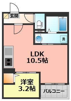 JACK YAYOII(1LDK/2階)の間取り写真