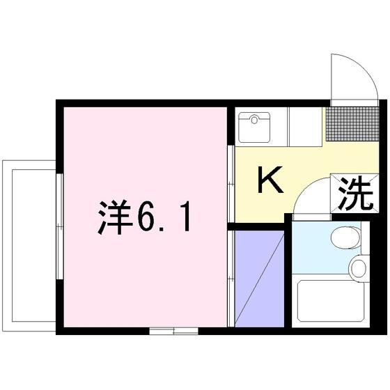 グリーンコーポ東林(1K/2階)の間取り写真