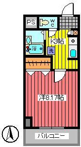 EMYホームズ(1K/2階)の間取り写真