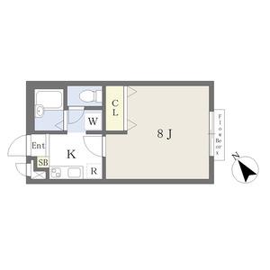 アムールプルミエ A棟(1K/1階)の間取り写真