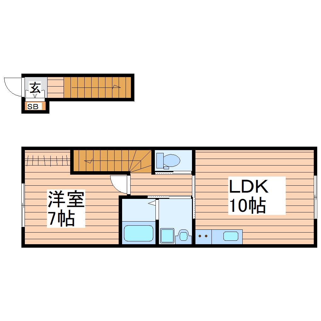 ブラン台原(1LDK/3階)の間取り写真