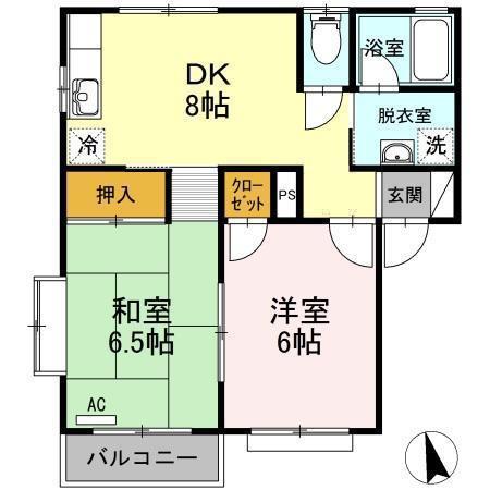 エトワールみむらA(2DK/2階)の間取り写真