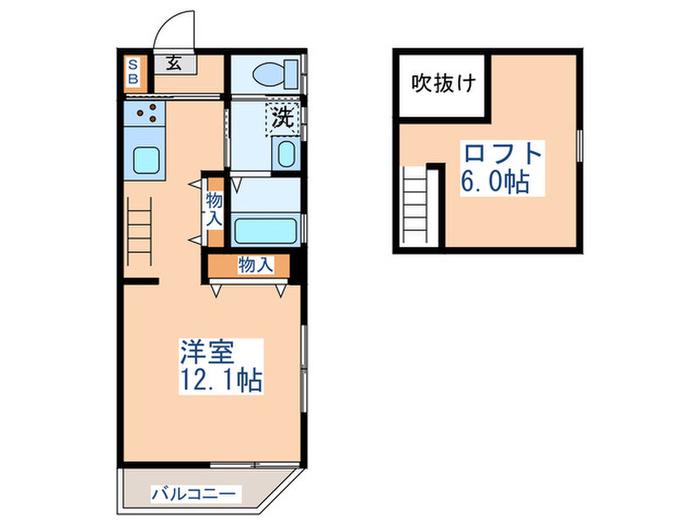 リキューザ下井草(ワンルーム/2階)の間取り写真