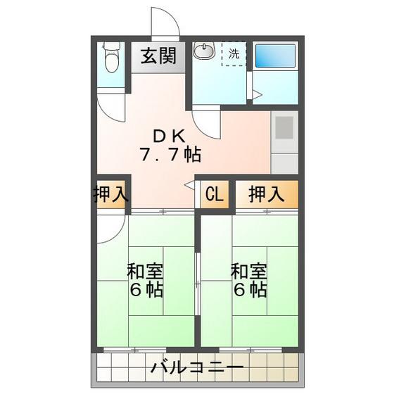 メゾン・ド・エルIII(2DK/5階)の間取り写真