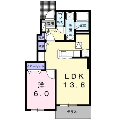 フランメゾン A(1LDK/1階)の間取り写真