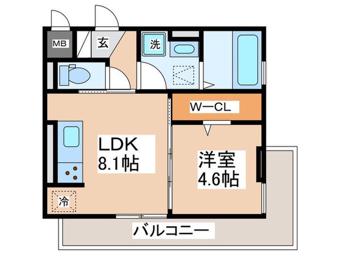 サニーグリーン(1LDK/3階)の間取り写真