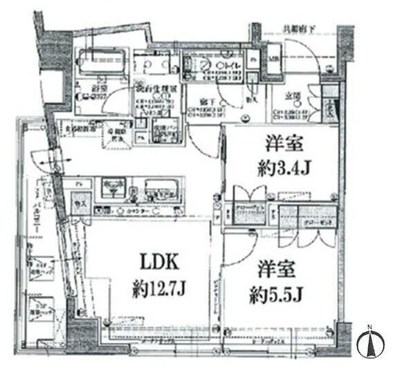 コンフォルテハイム池袋(2LDK/6階)の間取り写真