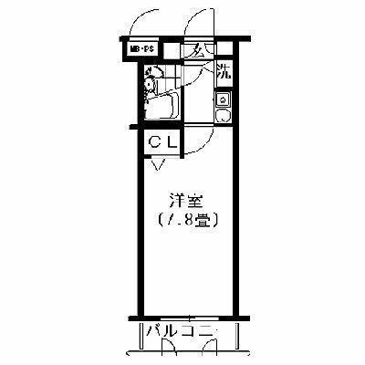 日神パレステージ三軒茶屋(ワンルーム/1階)の間取り写真