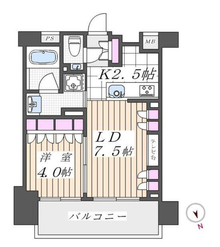 ライオンズ麻布十番 スペリア(1LDK/10階)の間取り写真