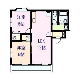 レインテッドハウスC(2LDK/2階)の間取り写真