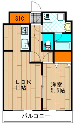 キックオフ(1LDK/5階)の間取り写真