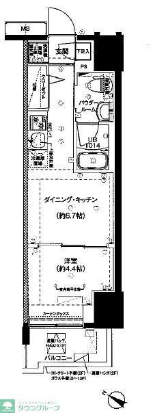マテリア綾瀬(1DK/5階)の間取り写真