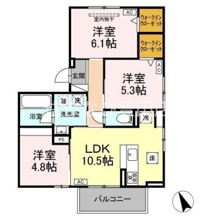 SORGENTE(3LDK/1階)の間取り写真