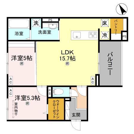 FT.RECOLTE(2LDK/1階)の間取り写真