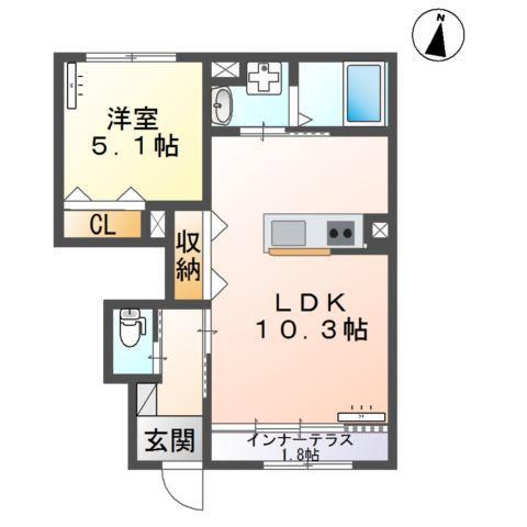 グランノヴァ(1LDK/1階)の間取り写真
