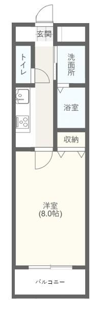 ライアート近見(1K/5階)の間取り写真