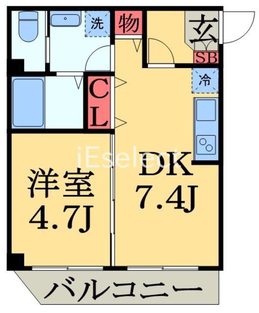シトラスユノス京葉蘇我(1DK/1階)の間取り写真