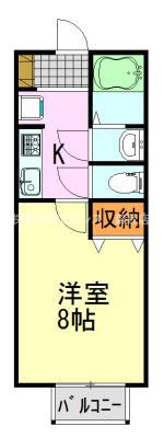 モナリエ港(1K/1階)の間取り写真