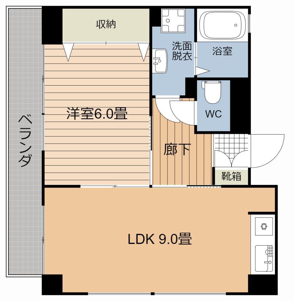 ライブARATA(1LDK/4階)の間取り写真