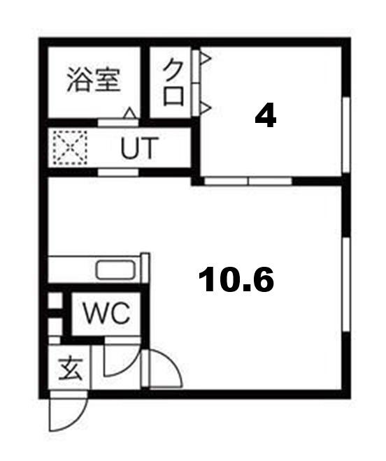 FLEUR恵庭(1LDK/2階)の間取り写真