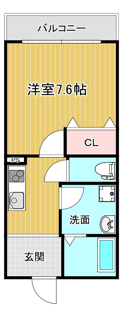 AILE岡場(1K/3階)の間取り写真