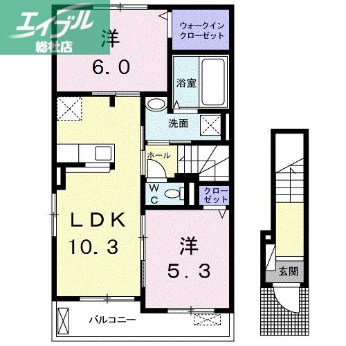 リトルツリーフィールドIII(2LDK/2階)の間取り写真