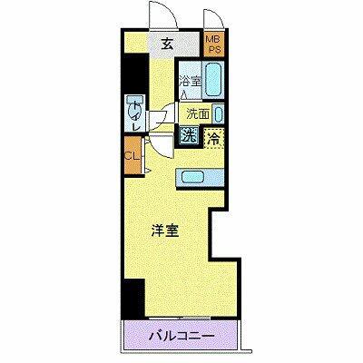 藤和横浜西口ハイタウン(ワンルーム/5階)の間取り写真
