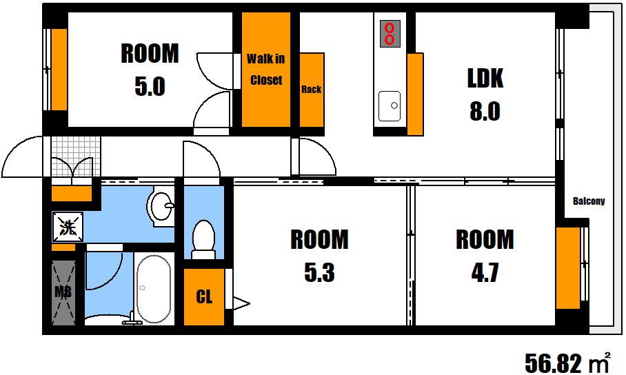 ヴェリテアムール(3LDK/3階)の間取り写真