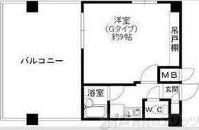 兎我野町聚楽マンション(1K/7階)の間取り写真