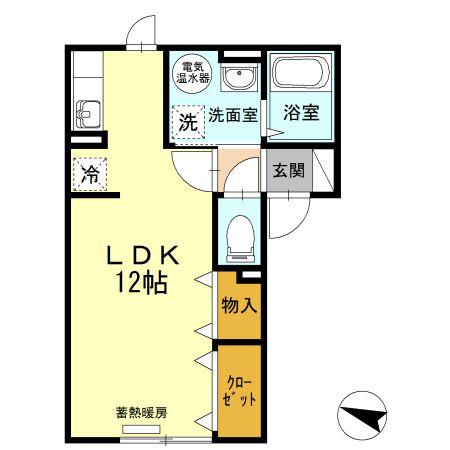 グレイススクエア菊水元町五号館(ワンルーム/2階)の間取り写真