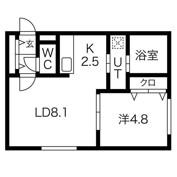 CONAN相生(1LDK/2階)の間取り写真