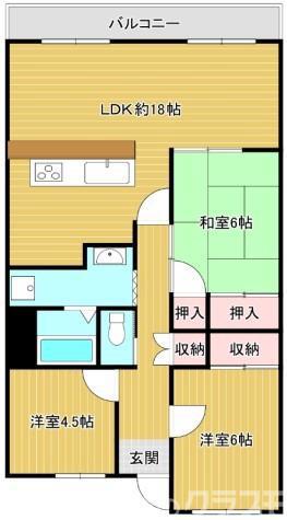 フォレストコート高尾(3LDK/3階)の間取り写真