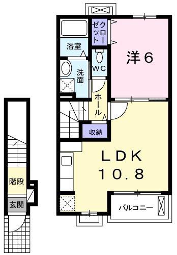 フレーシュ(1LDK/2階)の間取り写真