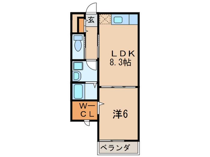フェリーチェ二島(1LDK/2階)の間取り写真