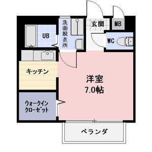エスポワールII(1K/1階)の間取り写真