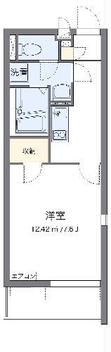 クレイノ芝富士ハイツ(1K/2階)の間取り写真