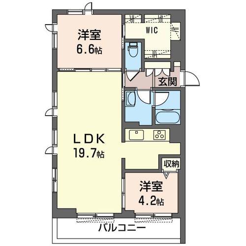 モンテクリスト大倉山(2LDK/2階)の間取り写真