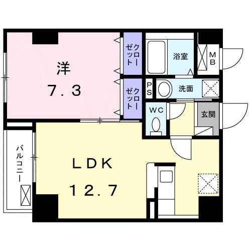 スアヴィス平塚宝町(1LDK/10階)の間取り写真